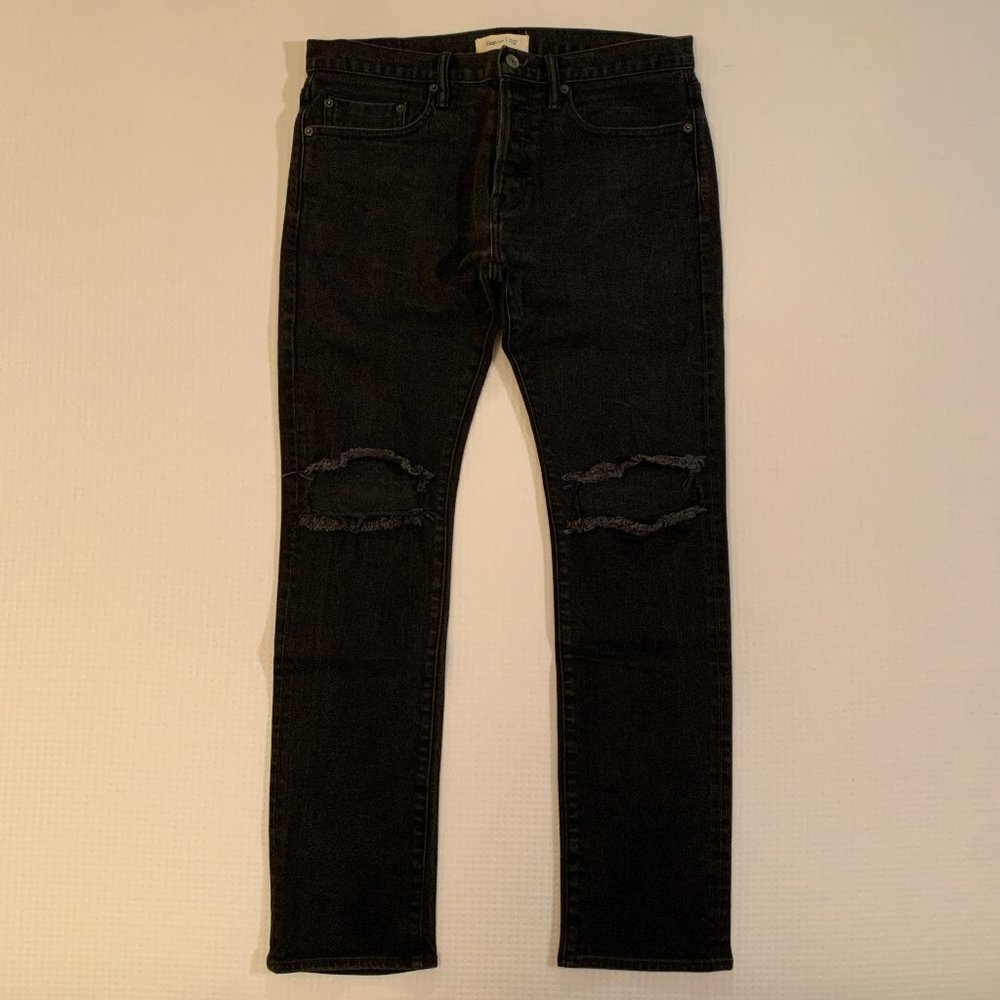 GAP Faded Black Slim Stretch Kaihara Japanese Selvedge Denim Jeans